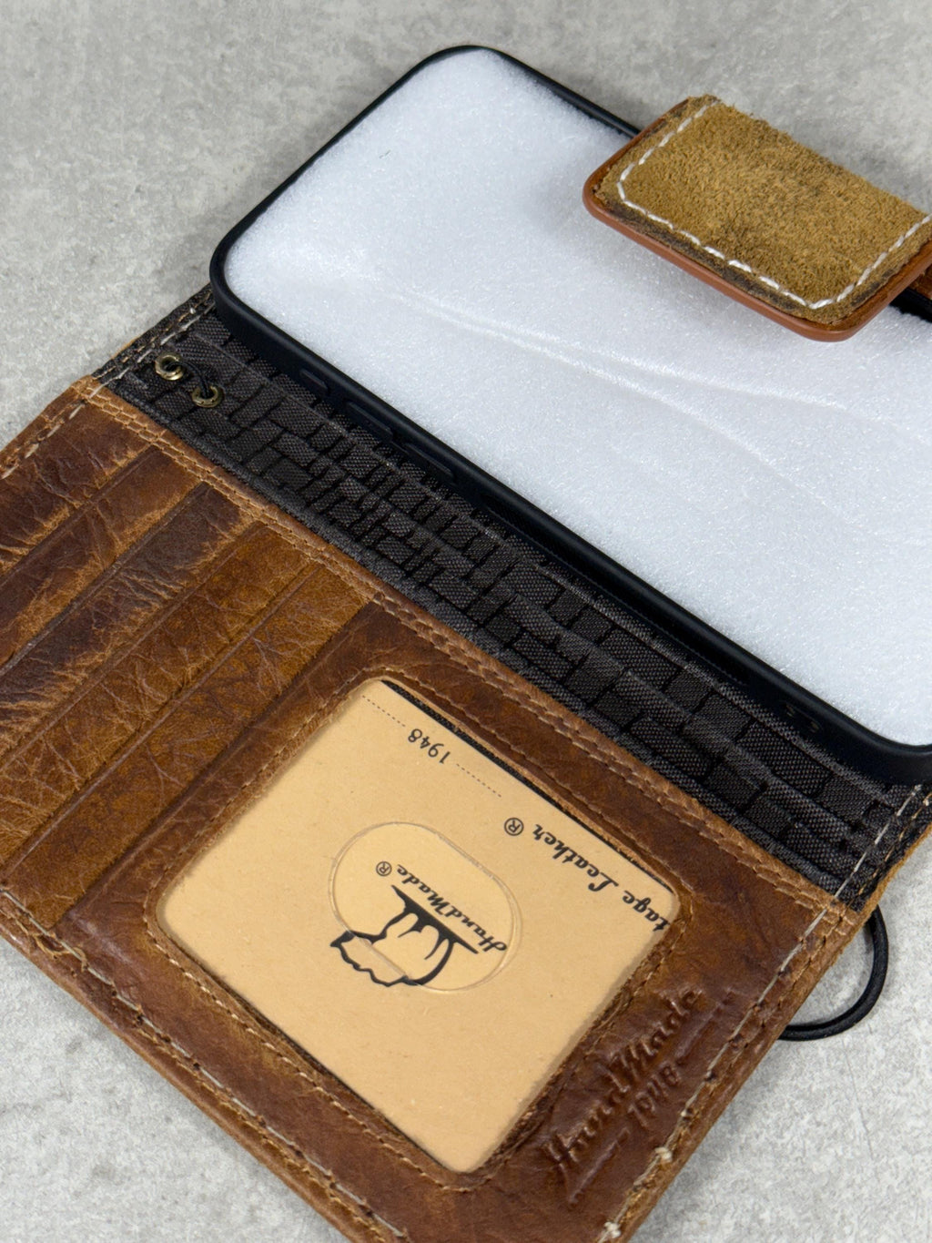 Vintage Leather iPhone Wallet Case: Book Style, Card Slots