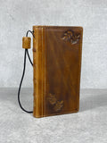 Handmade Leather Wallet Case for Galaxy: Book Design, Card Slots