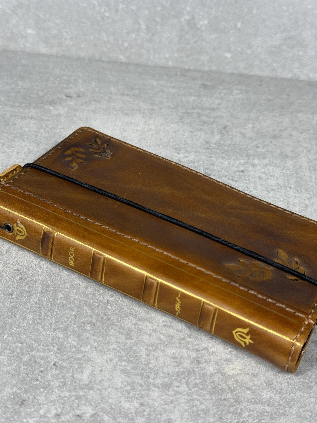 Genuine Leather iPhone Wallet Case: Vintage Book Style, Card Slots