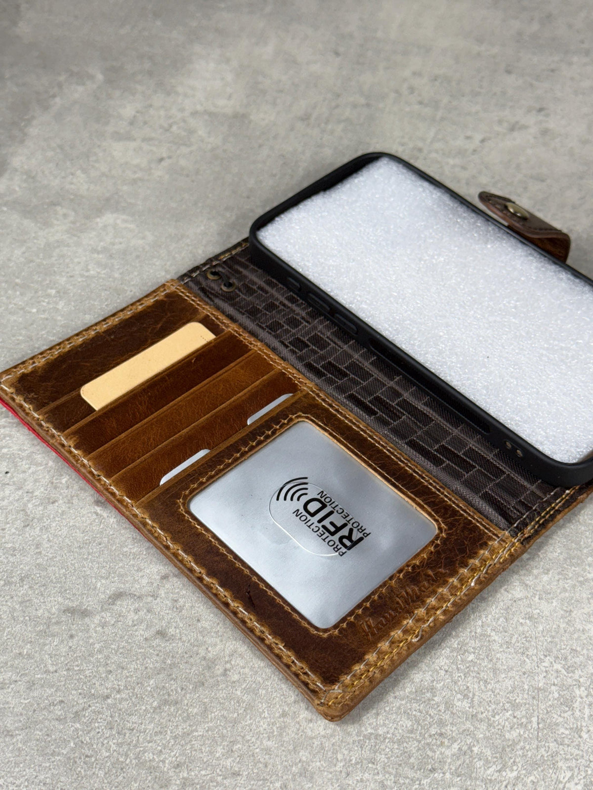 Handmade Leather Wallet Case for Galaxy Z Fold 2/3/4/5/6/7