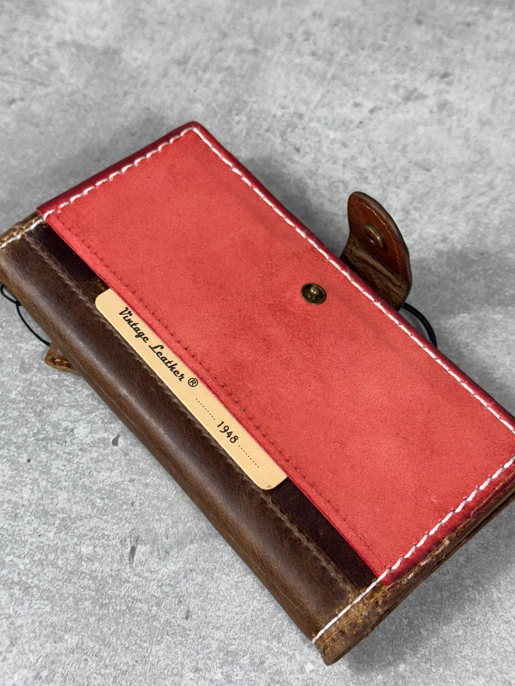 Handmade Leather Wallet Case for Galaxy: Book Design, Card Slots
