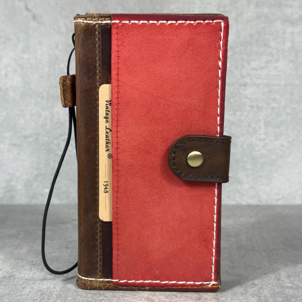 Handmade Leather Wallet Case for Google Pixel: Vintage Luxury Cover