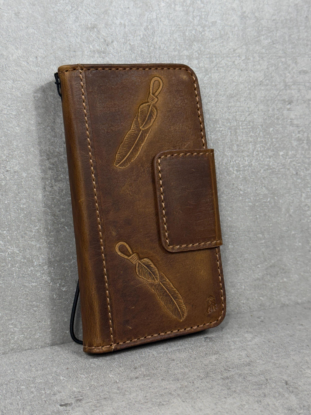 Genuine Leather iPhone Wallet Case: Magnetic Book Cover, Card Slots