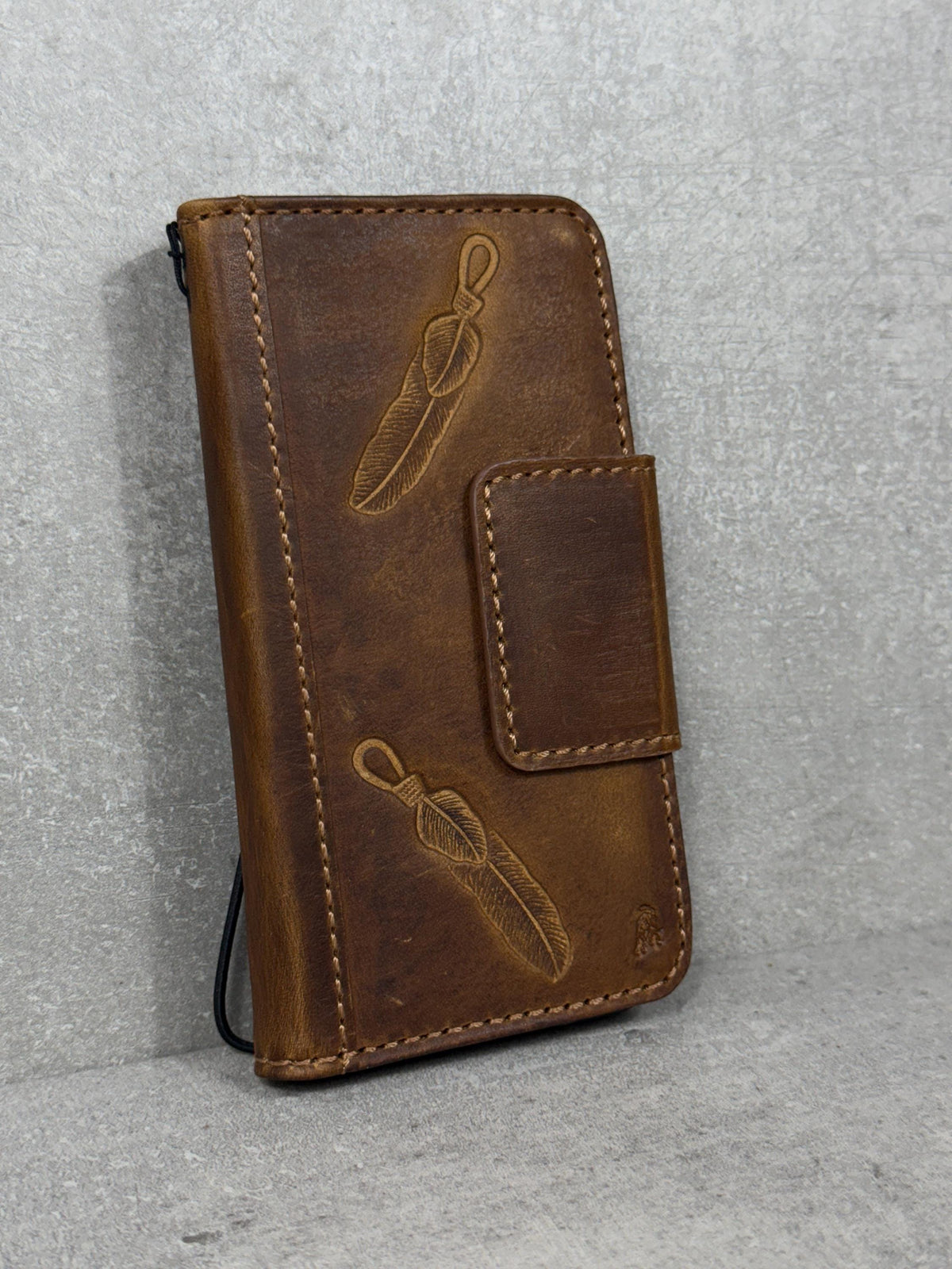 Genuine Leather iPhone Wallet Case: Magnetic Book Cover, Card Slots