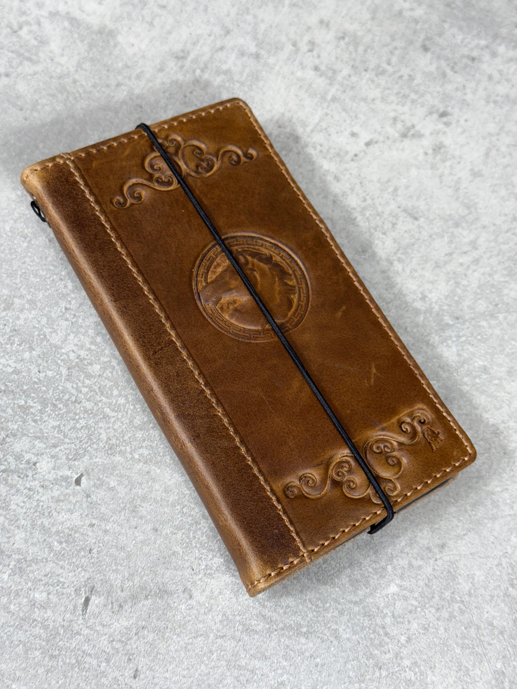 Handmade Leather Wallet Case: Google Pixel, Tree of Love Design