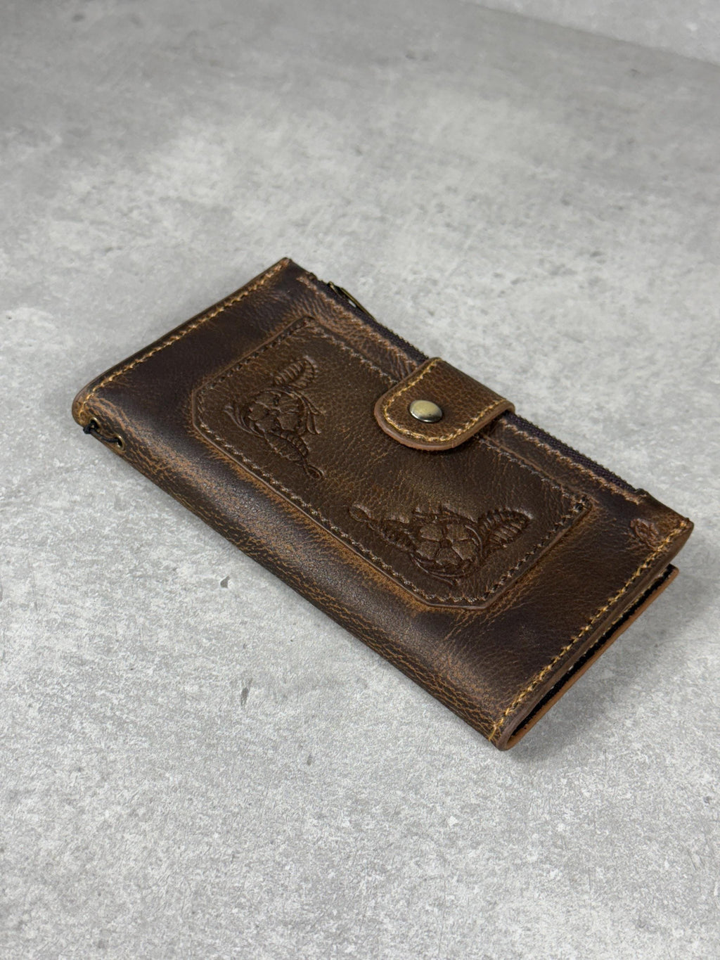 Hand-Stitched Leather Wallet Case: Vintage Design for Galaxy s22 s23 s24 Ultra