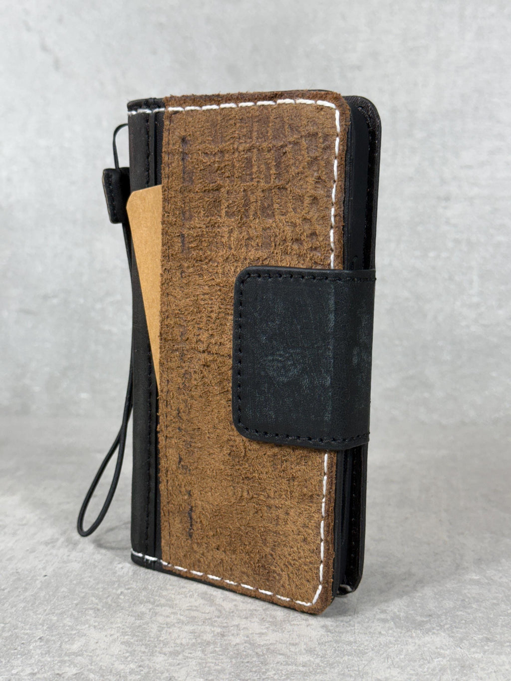 Handmade Leather Wallet Case for Galaxy: Book Design, Card Slots