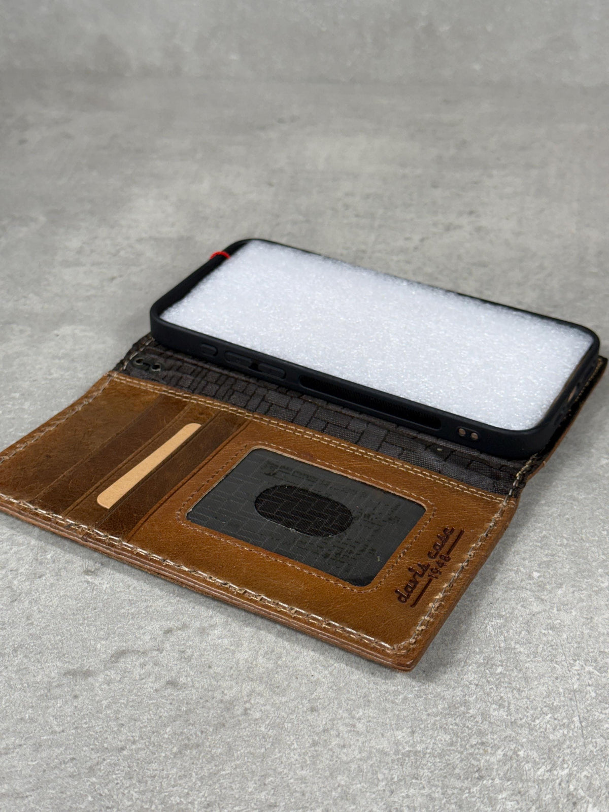 Vintage Leather iPhone Wallet Case: Book Style, Card Slots
