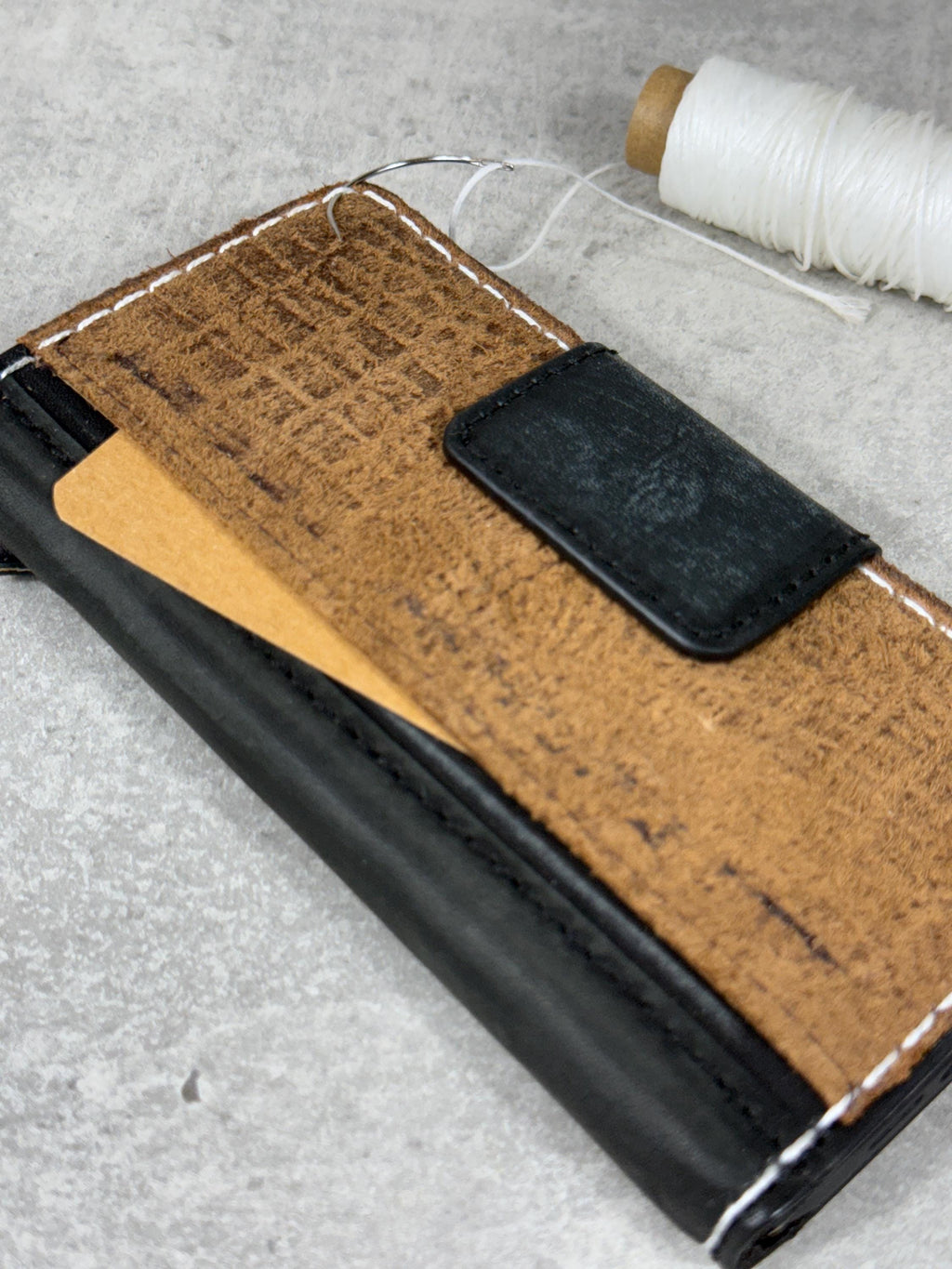 Vintage Leather iPhone Wallet Case: Book Style, Card Slots