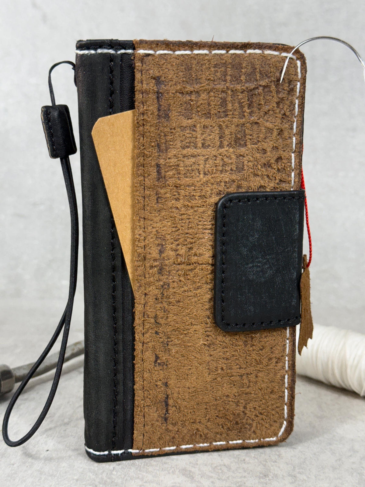 Vintage Leather iPhone Wallet Case: Book Style, Card Slots