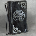 Handmade Leather Wallet Case for Galaxy: Book Design, Card Slots