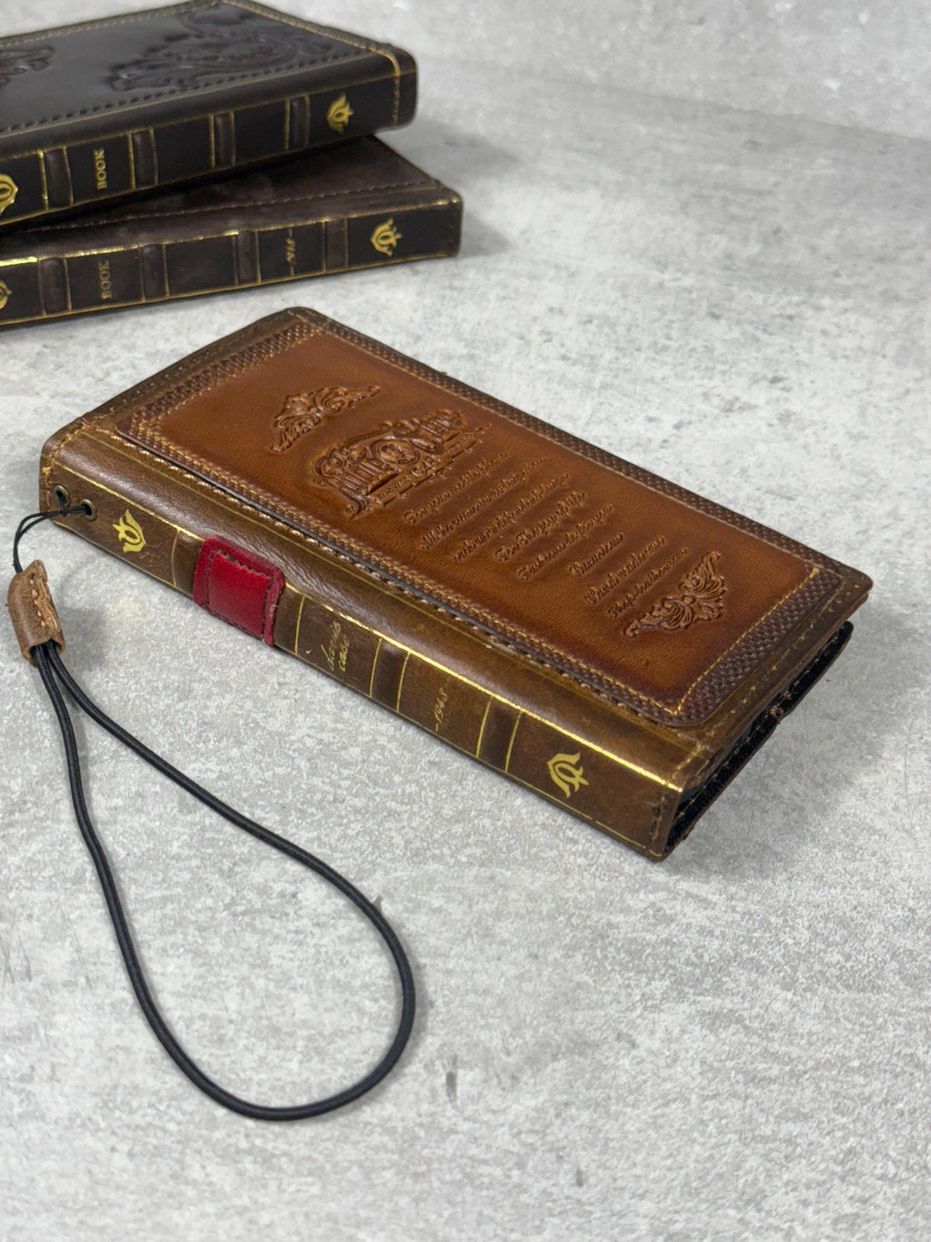 Handmade Leather Wallet Case for Galaxy Z Fold 2/3/4/5/6/7 - Art Design