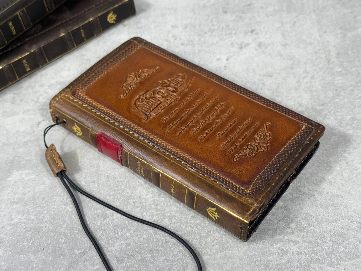Handmade Leather Wallet Case for Galaxy Z Fold 2/3/4/5/6/7 - Art Design