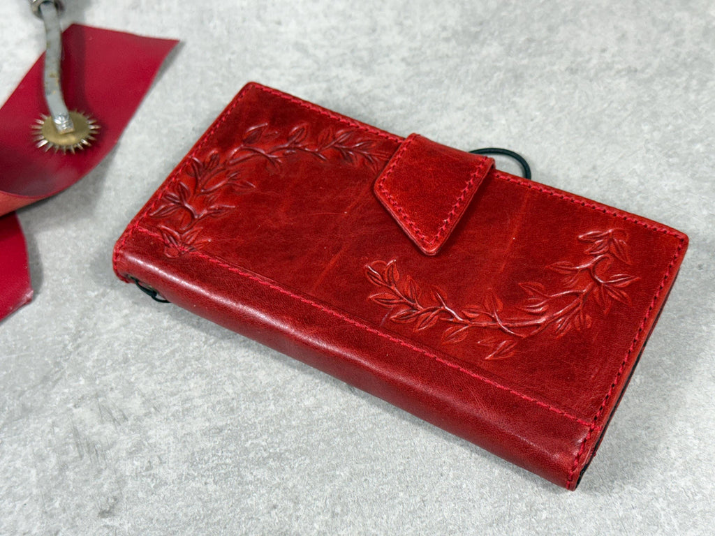 Handmade Leather Wallet Case for Galaxy Z Fold 2/3/4/5/6/7 - Art Design
