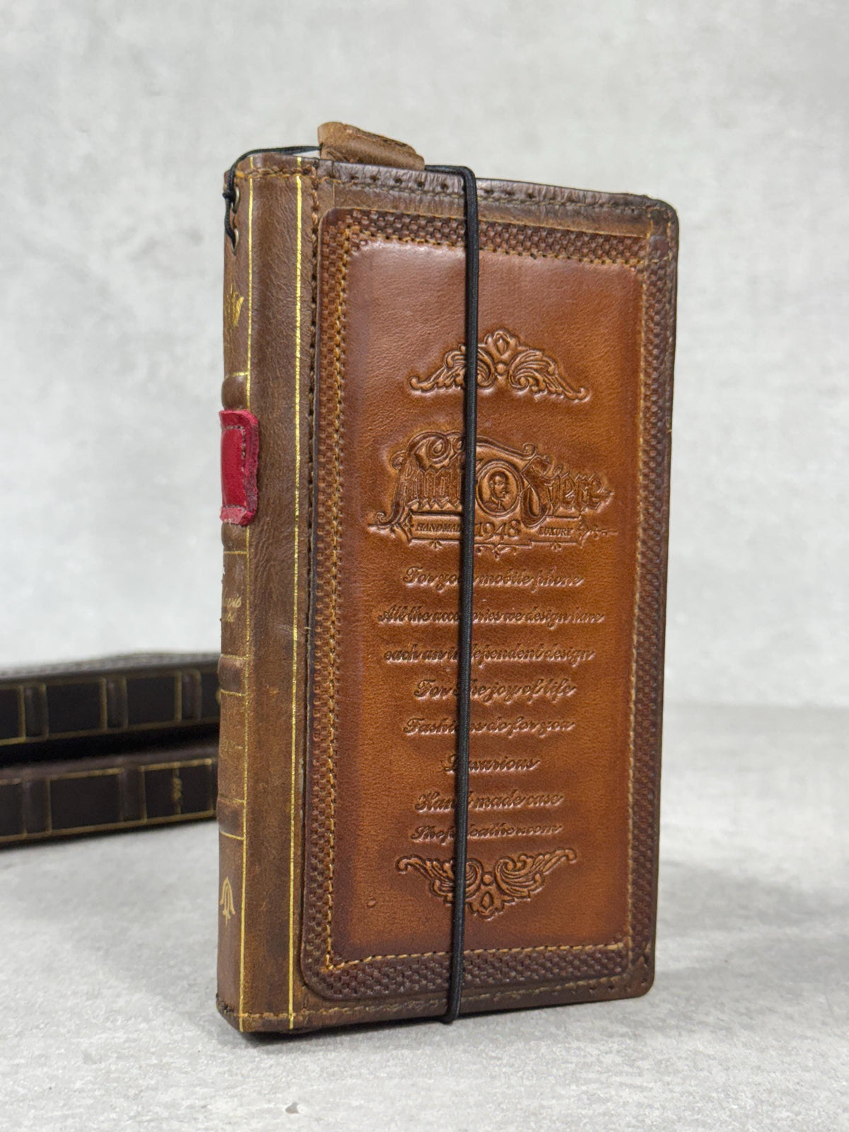 Vintage Leather iPhone Wallet Case: Book Style, Card Slots