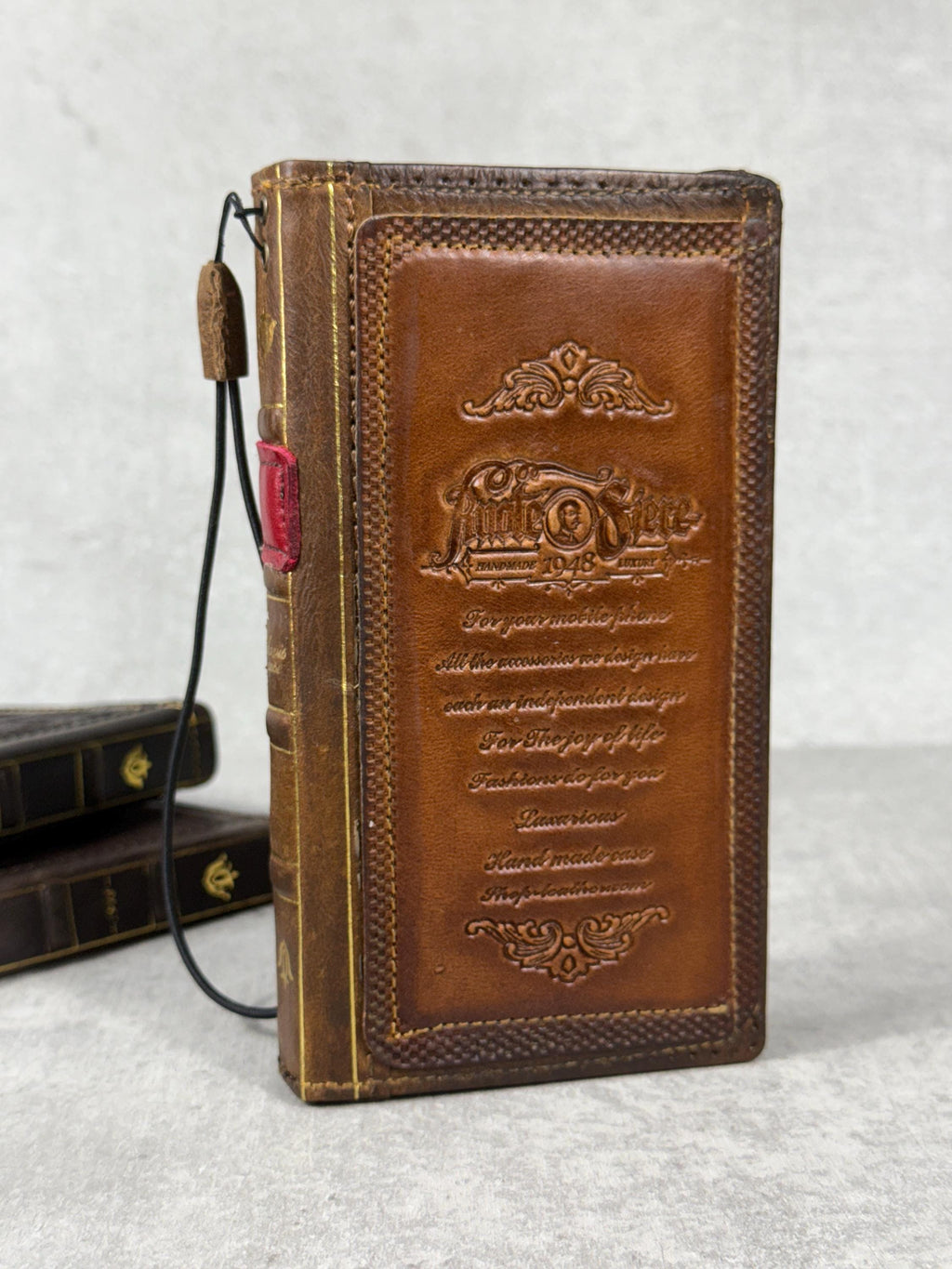 Vintage Leather iPhone Wallet Case: Book Style, Card Slots