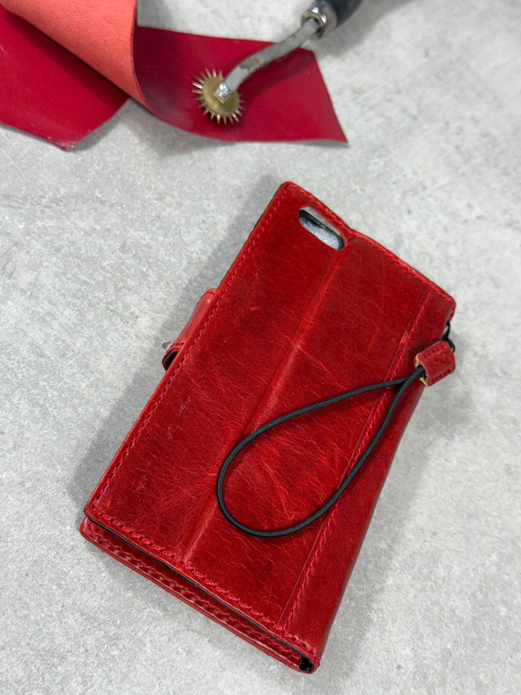 Handmade Leather iPhone Wallet Case: Vintage Book Style