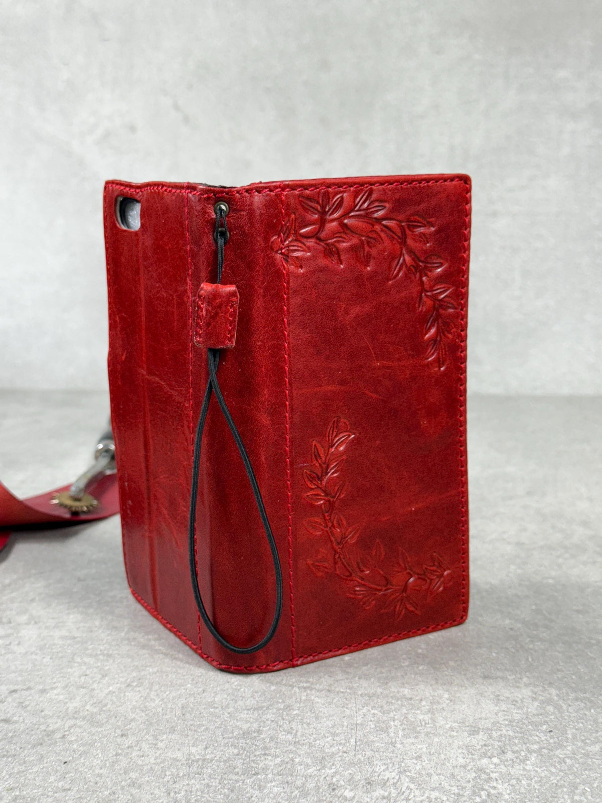 Handmade Leather iPhone Wallet Case: Vintage Book Style