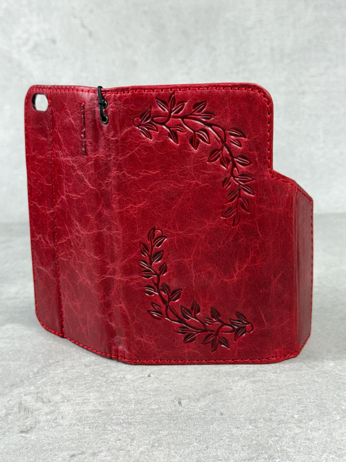 Handmade Leather iPhone Wallet Case: Vintage Book Style