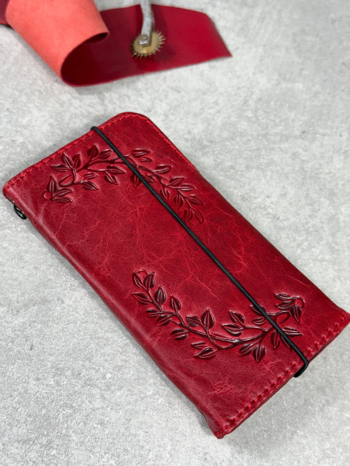 Handmade Leather iPhone Wallet Case: Vintage Book Style