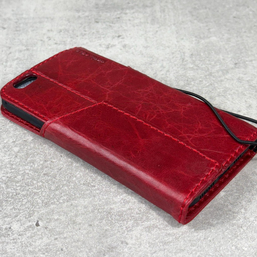 Handmade Leather iPhone Wallet Case: Vintage Book Style