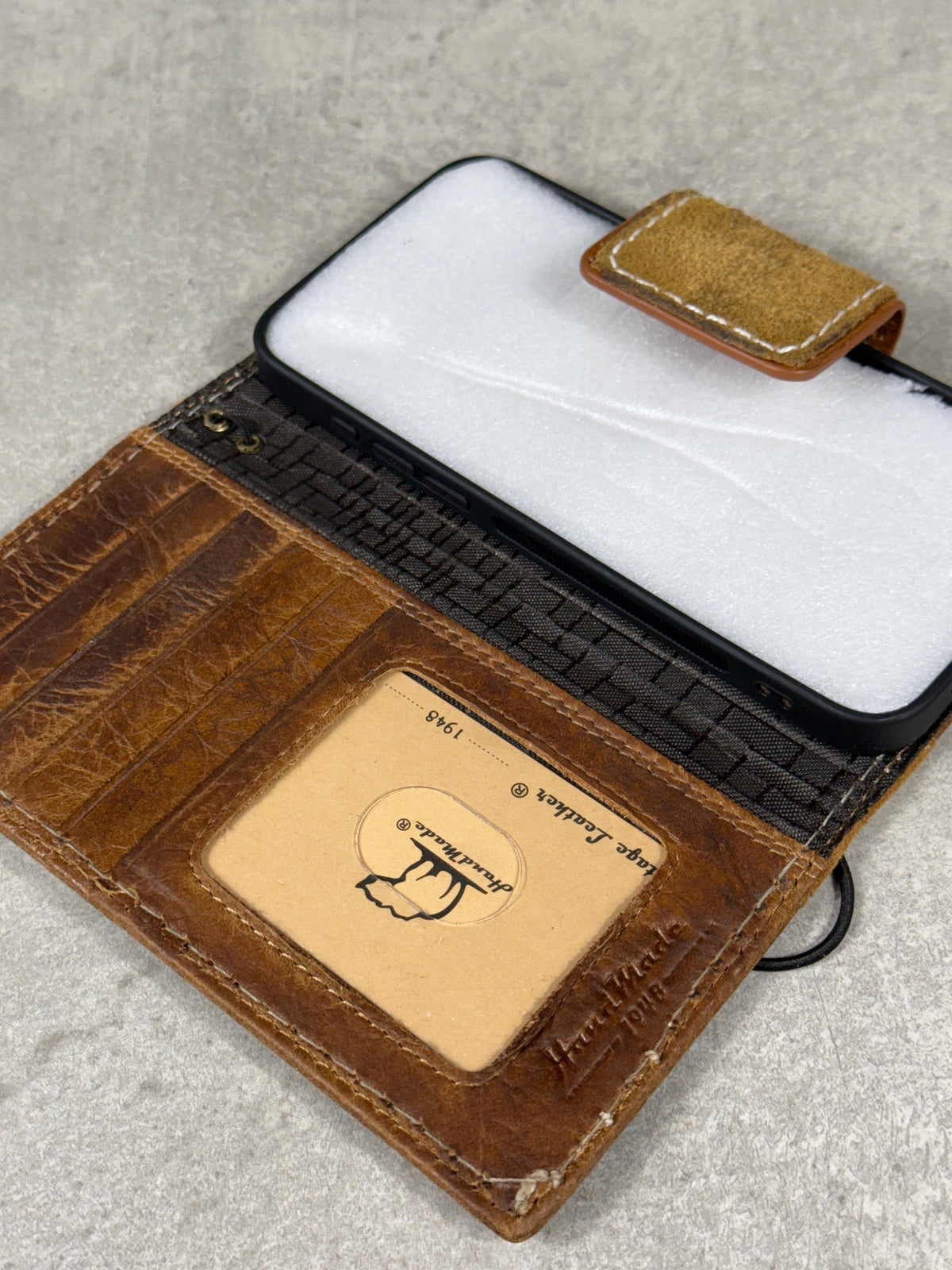 Vintage Leather iPhone Wallet Case: Book Style, Card Slots