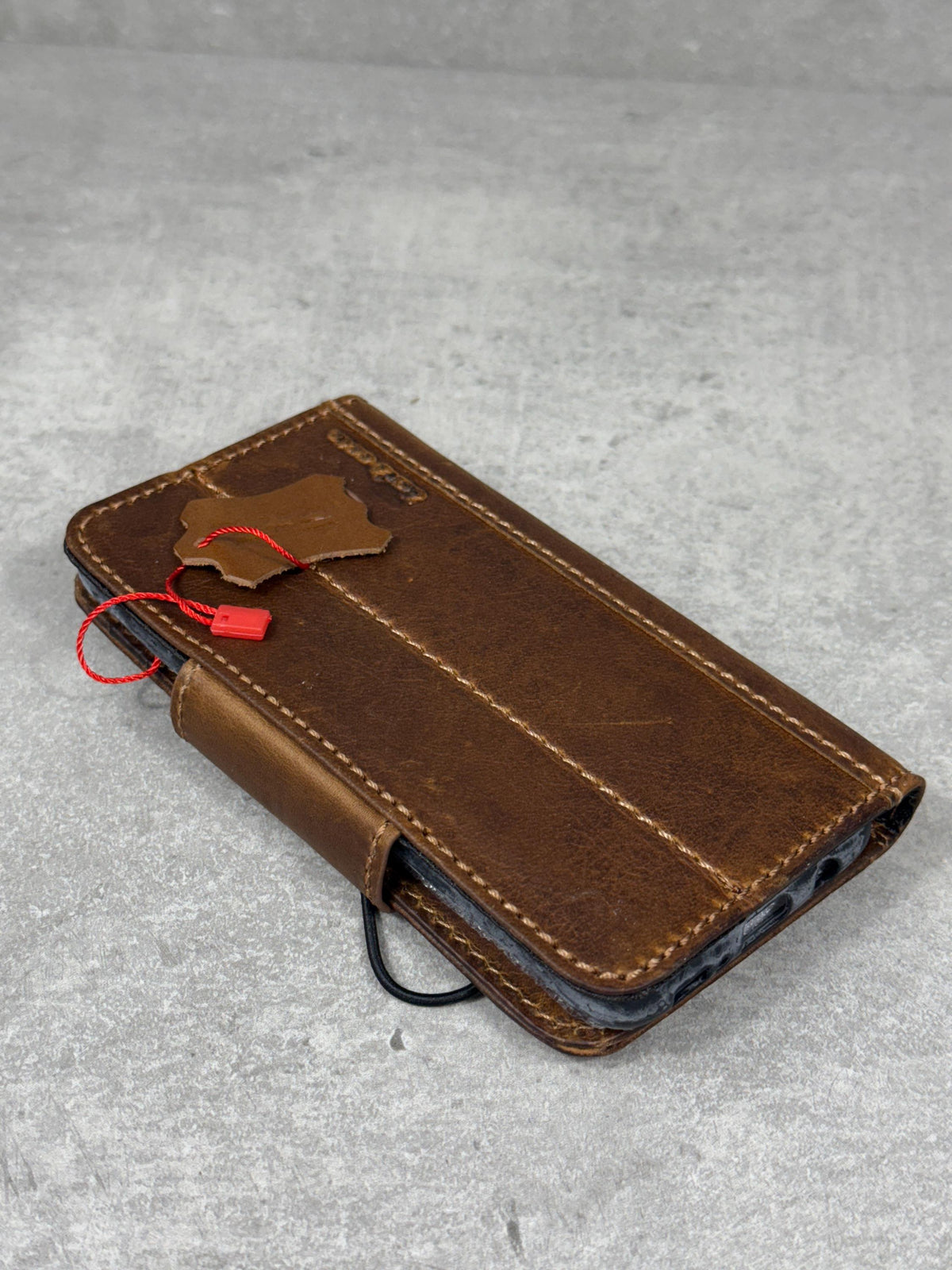 Genuine Leather iPhone Wallet Case: Magnetic Book Cover, Card Slots