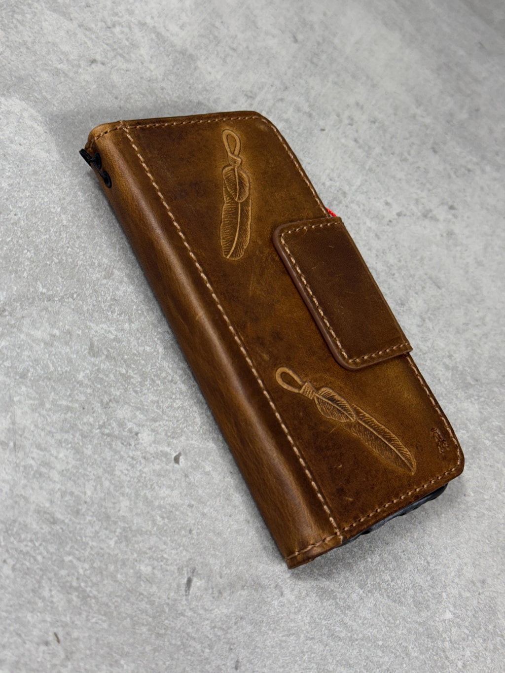 Genuine Leather iPhone Wallet Case: Magnetic Book Cover, Card Slots