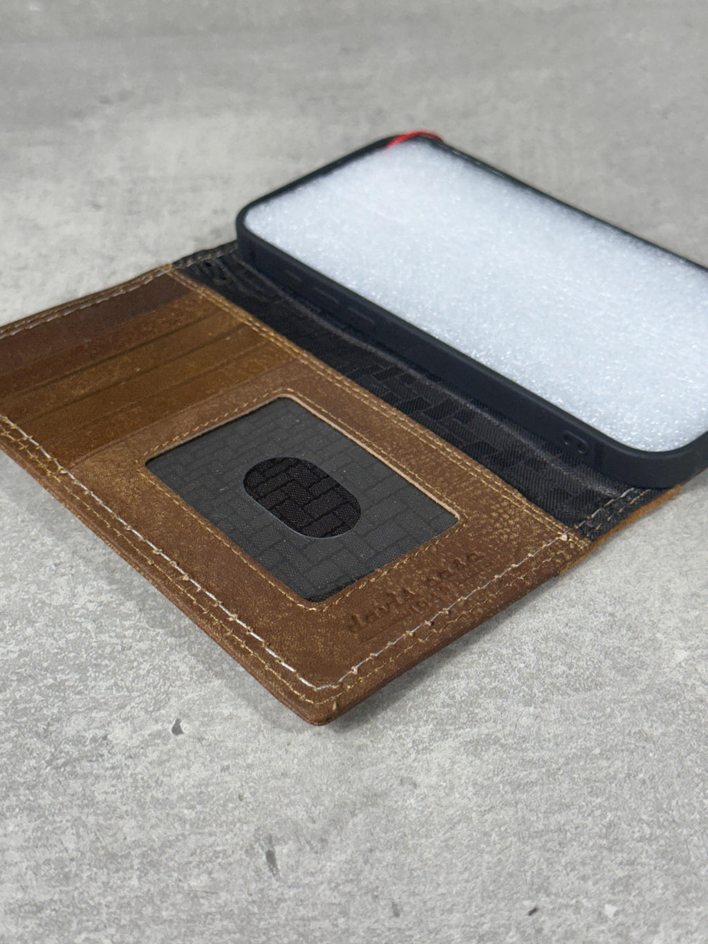 Vintage Leather iPhone Wallet Case: Book Style, Card Slots