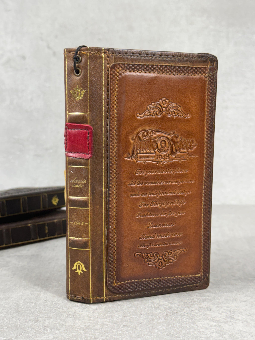 Handmade Leather Wallet Case for Galaxy Z Fold 2/3/4/5/6/7 - Art Design