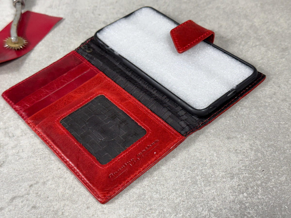 Handmade Leather Wallet Case for Galaxy Z Fold 2/3/4/5/6/7 - Art Design