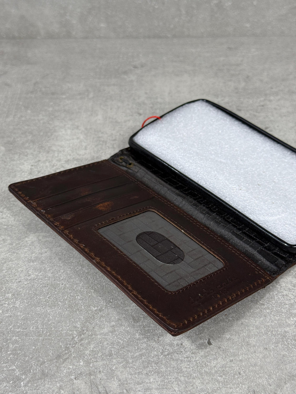 Vintage Leather iPhone Wallet Case: Book Style, Card Slots