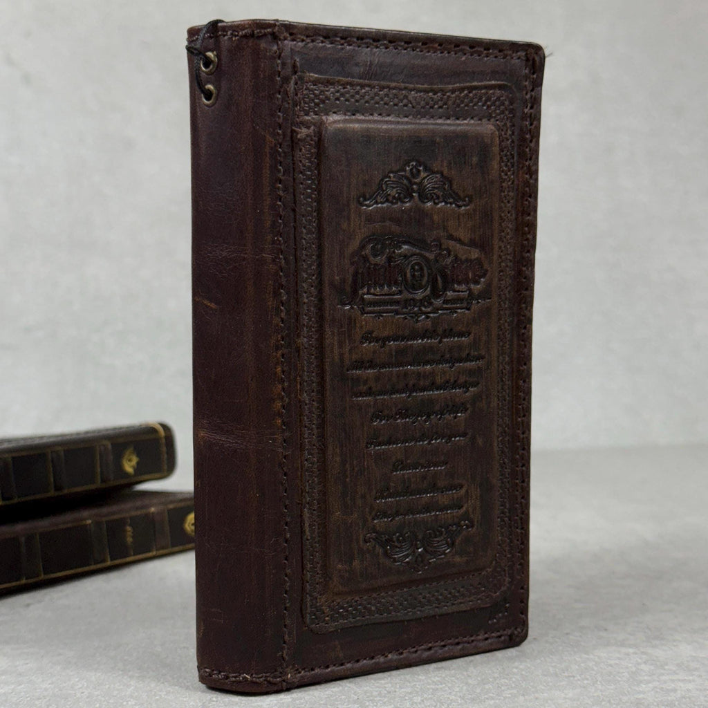 Vintage Leather iPhone Wallet Case: Book Style, Card Slots