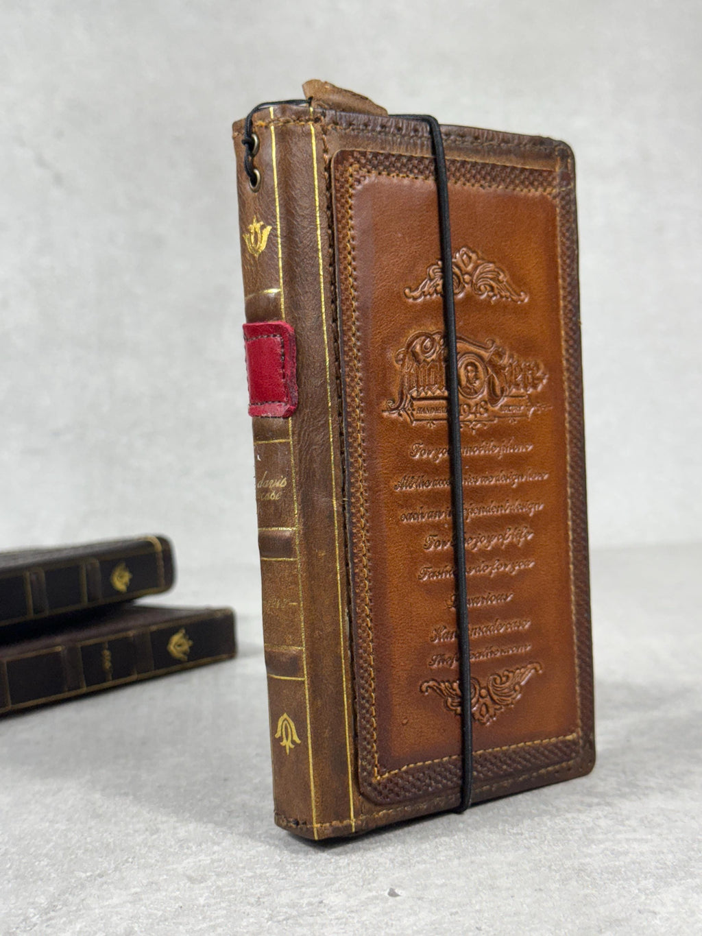 Vintage Leather iPhone Wallet Case: Book Style, Card Slots