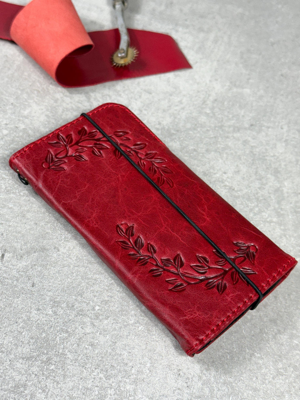 Handmade Leather iPhone Wallet Case: Vintage Book Style