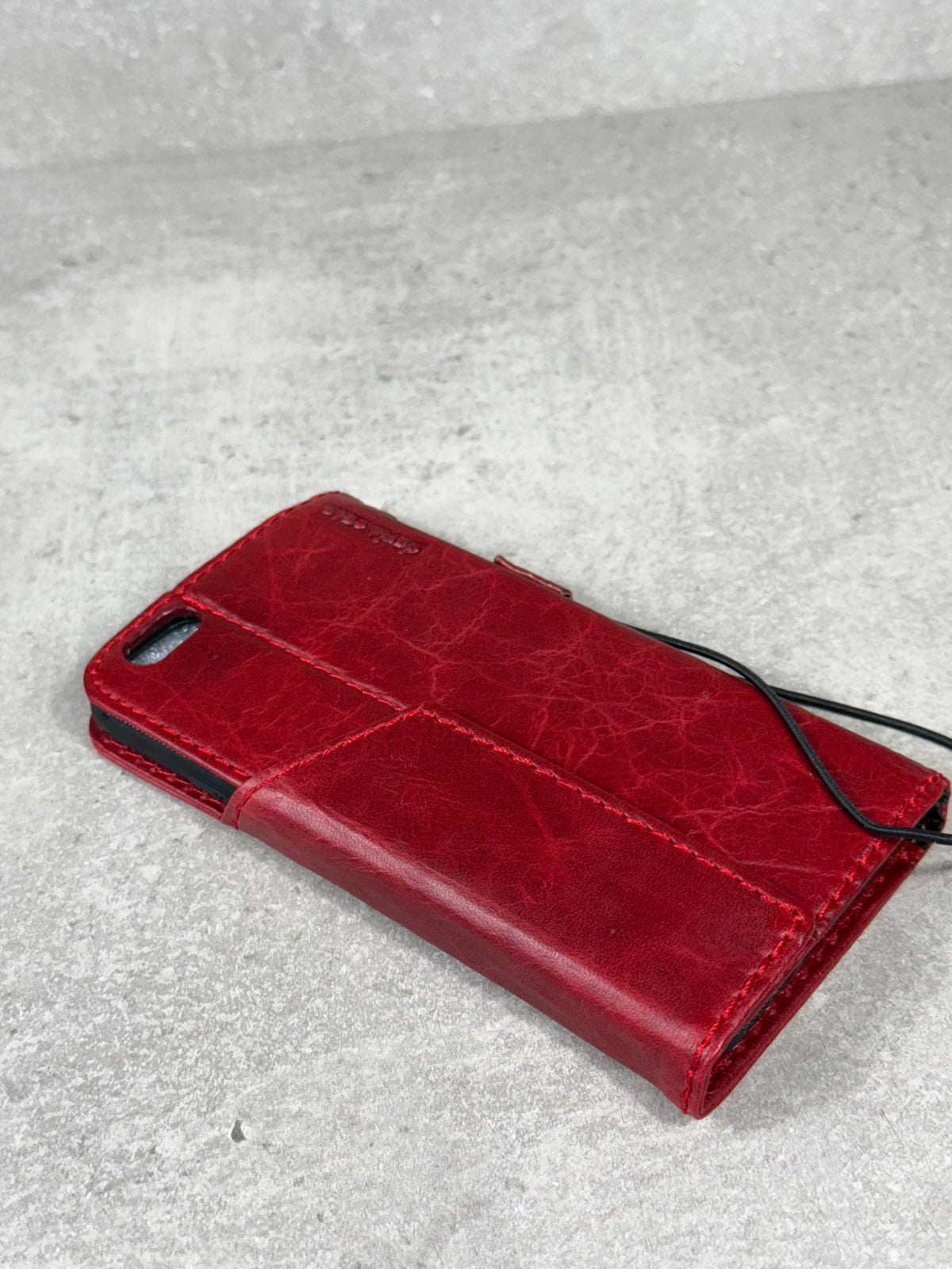 Genuine Leather Galaxy S22 S23 S24 Ultra Wallet Case: Red Heart