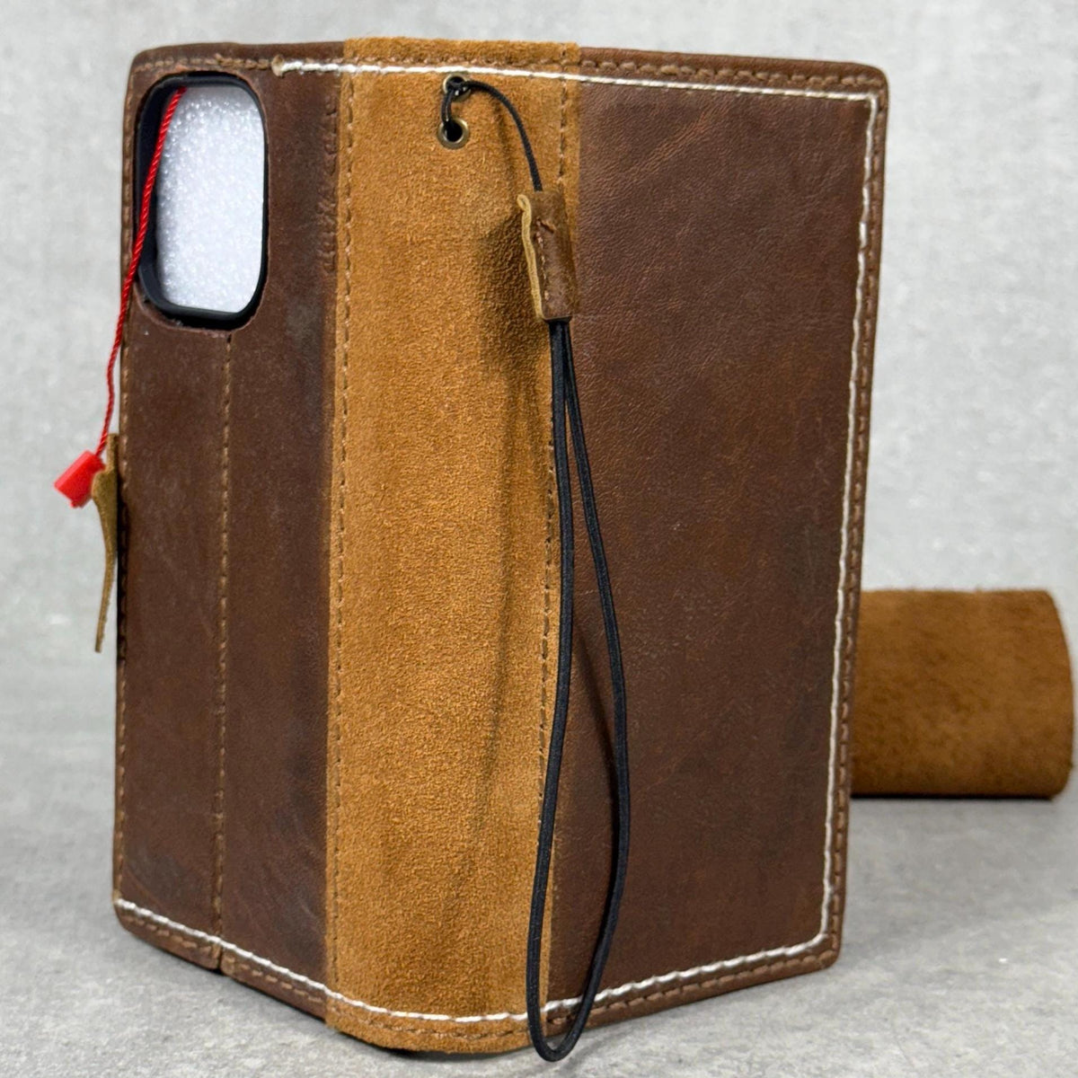 Vintage Leather iPhone Wallet Case: Book Style, Card Slots