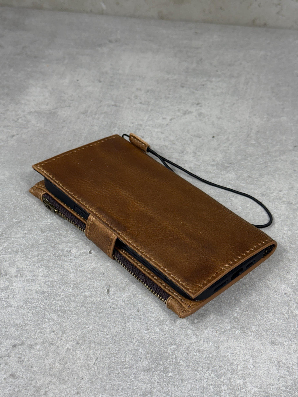 Handmade Leather Wallet Case for Galaxy Z Fold 2/3/4/5/6/7 - Zip Design