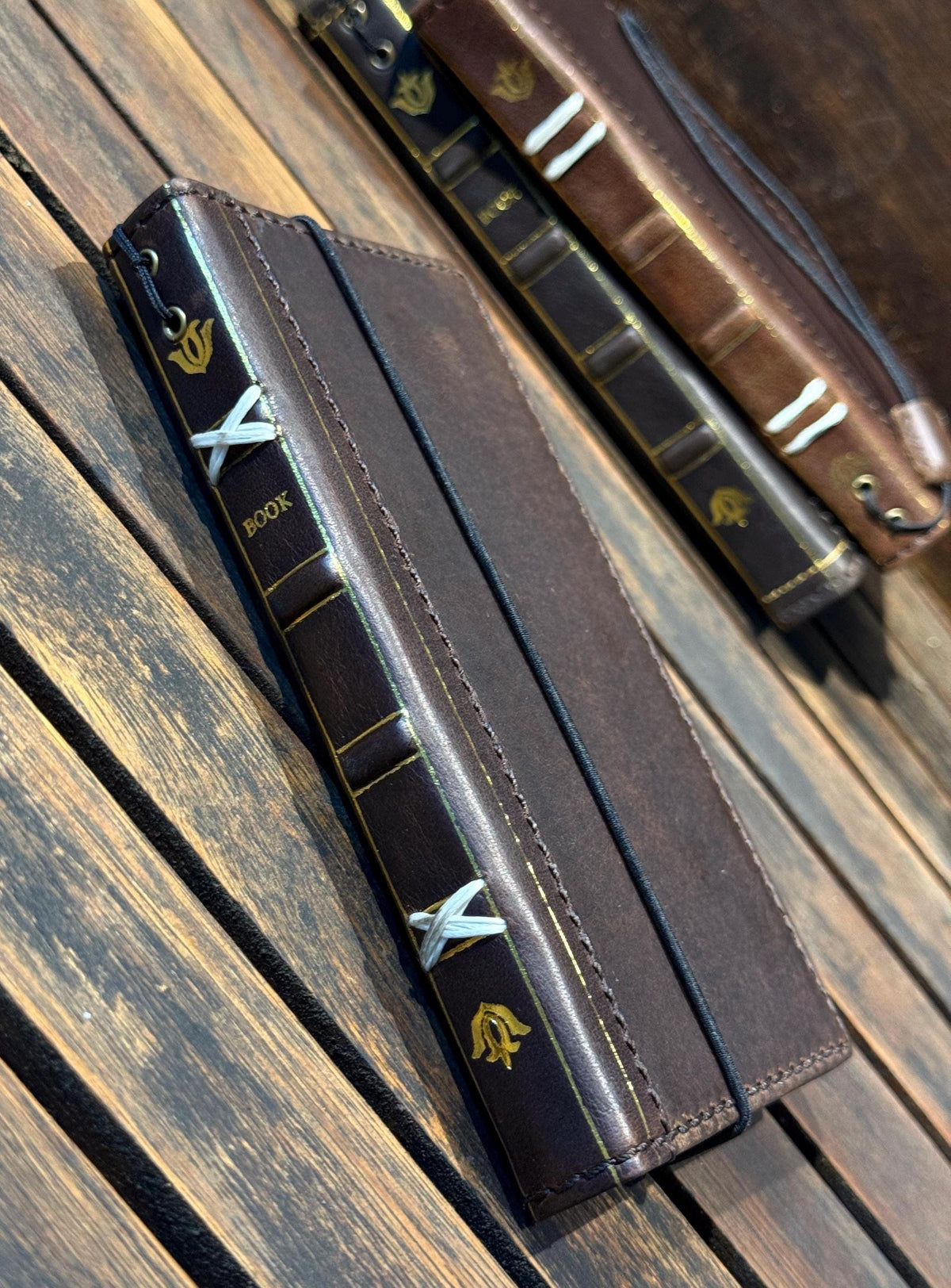 Vintage Book Style Leather iPhone Wallet Case