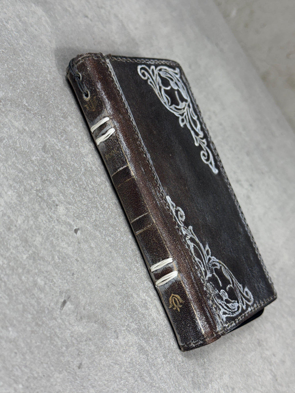 Vintage Leather iPhone Wallet Case: Book Style, Credit Card Slots