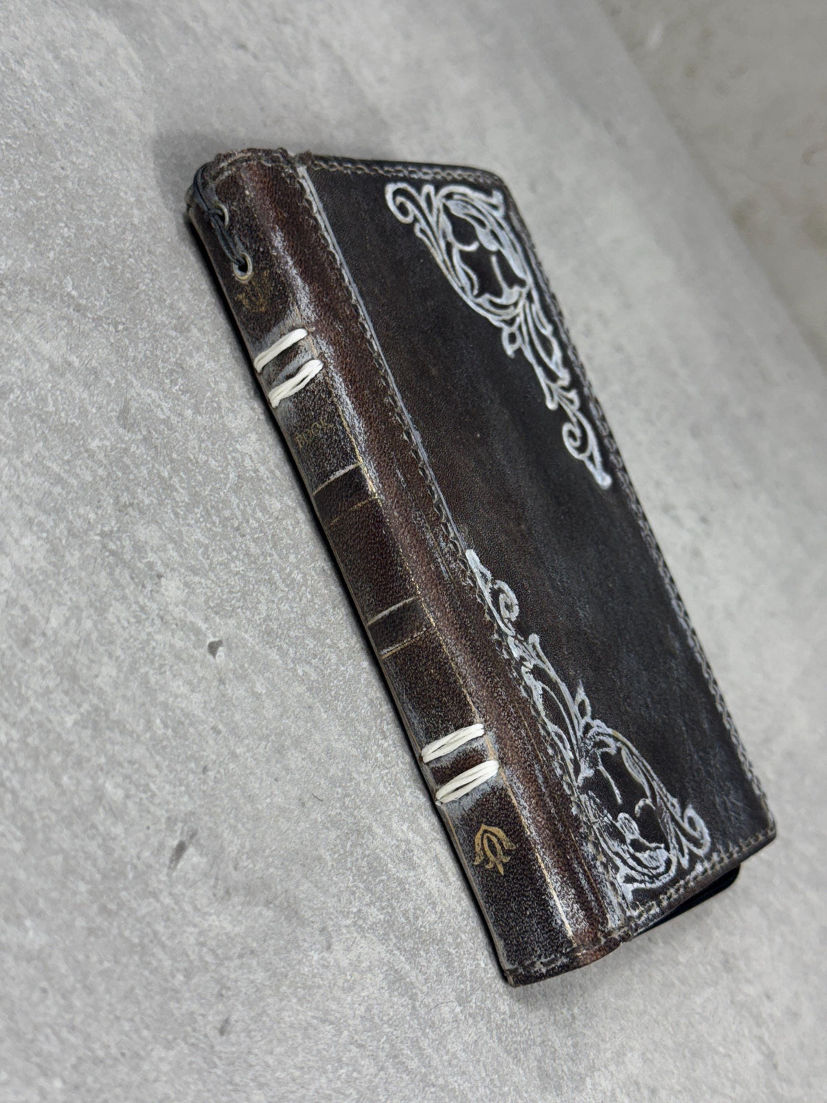 Vintage Leather iPhone Wallet Case: Book Style, Credit Card Slots