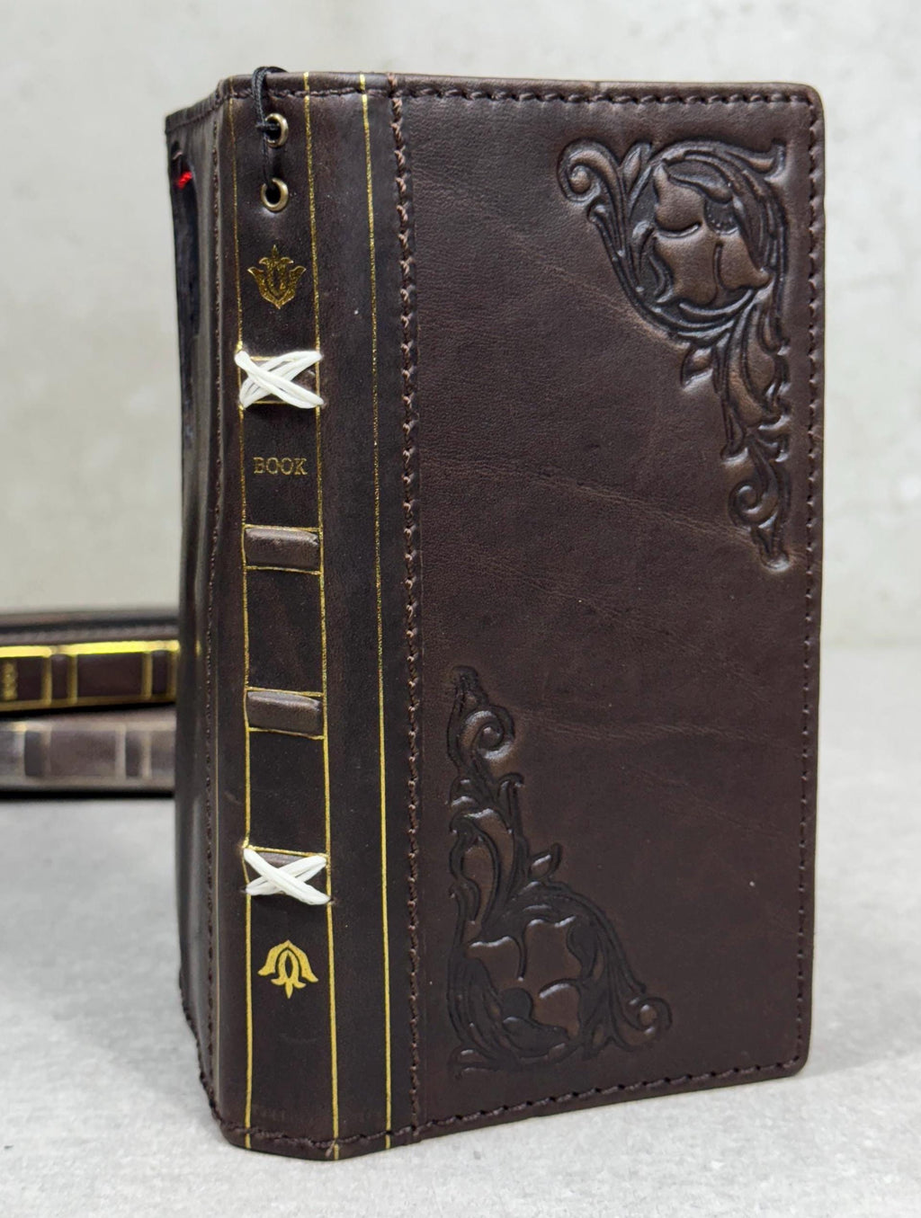 Vintage Leather iPhone Wallet Case: Book Style, Credit Card Slots
