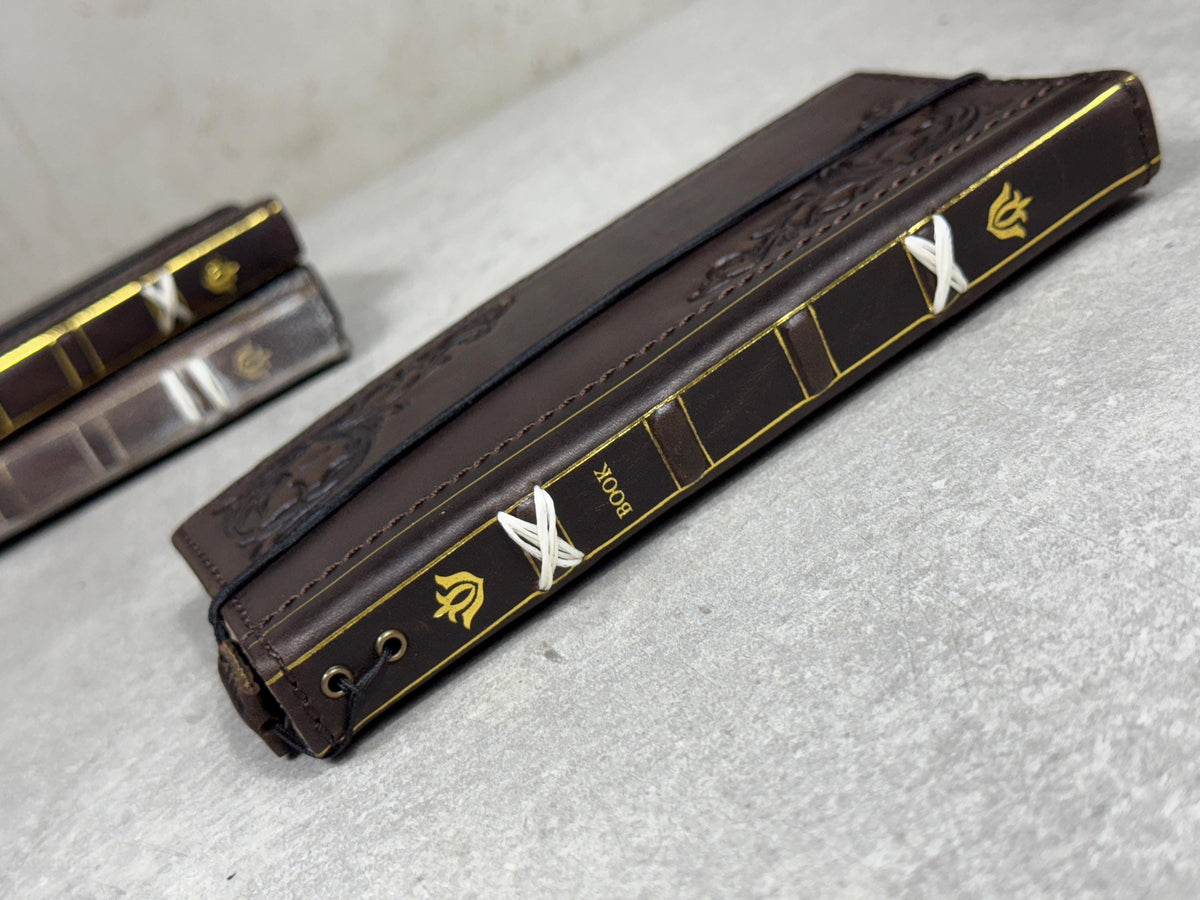 Handmade Leather Wallet Case for Galaxy: Book Design, Card Slots