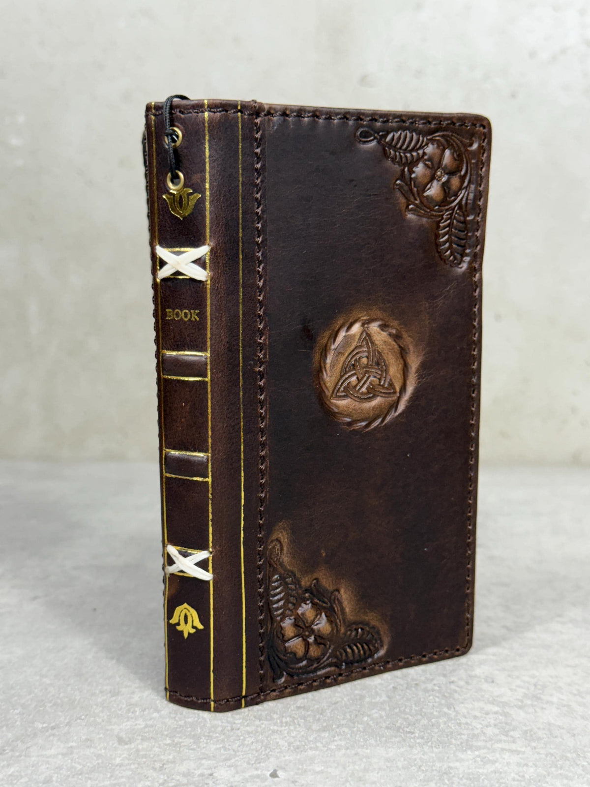 Vintage Book Style Leather iPhone Wallet Case