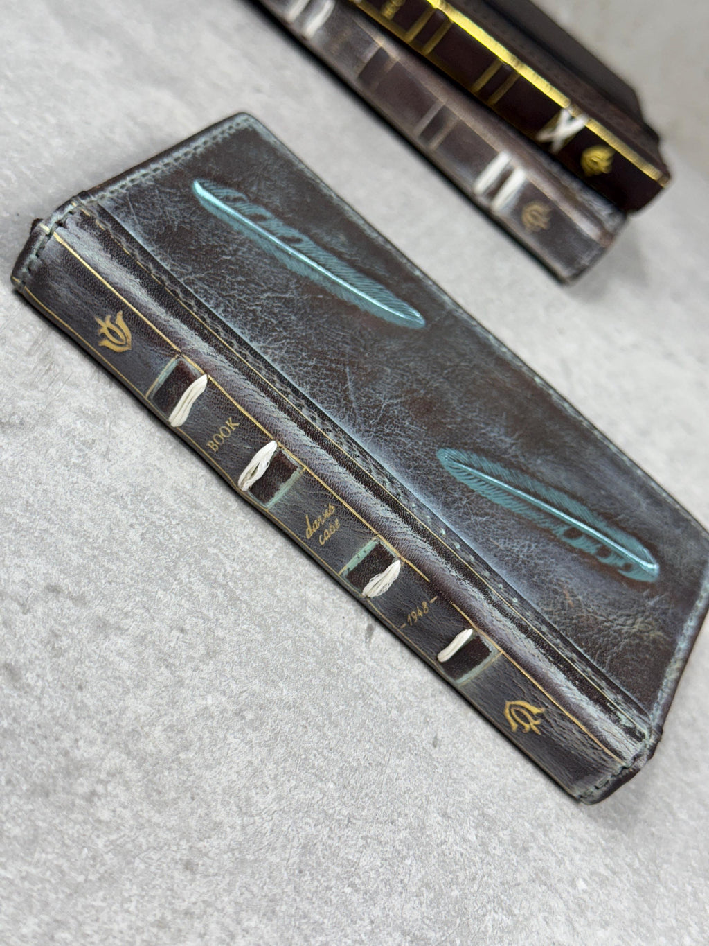 Vintage Leather iPhone Wallet Case: Book Style, Credit Card Slots