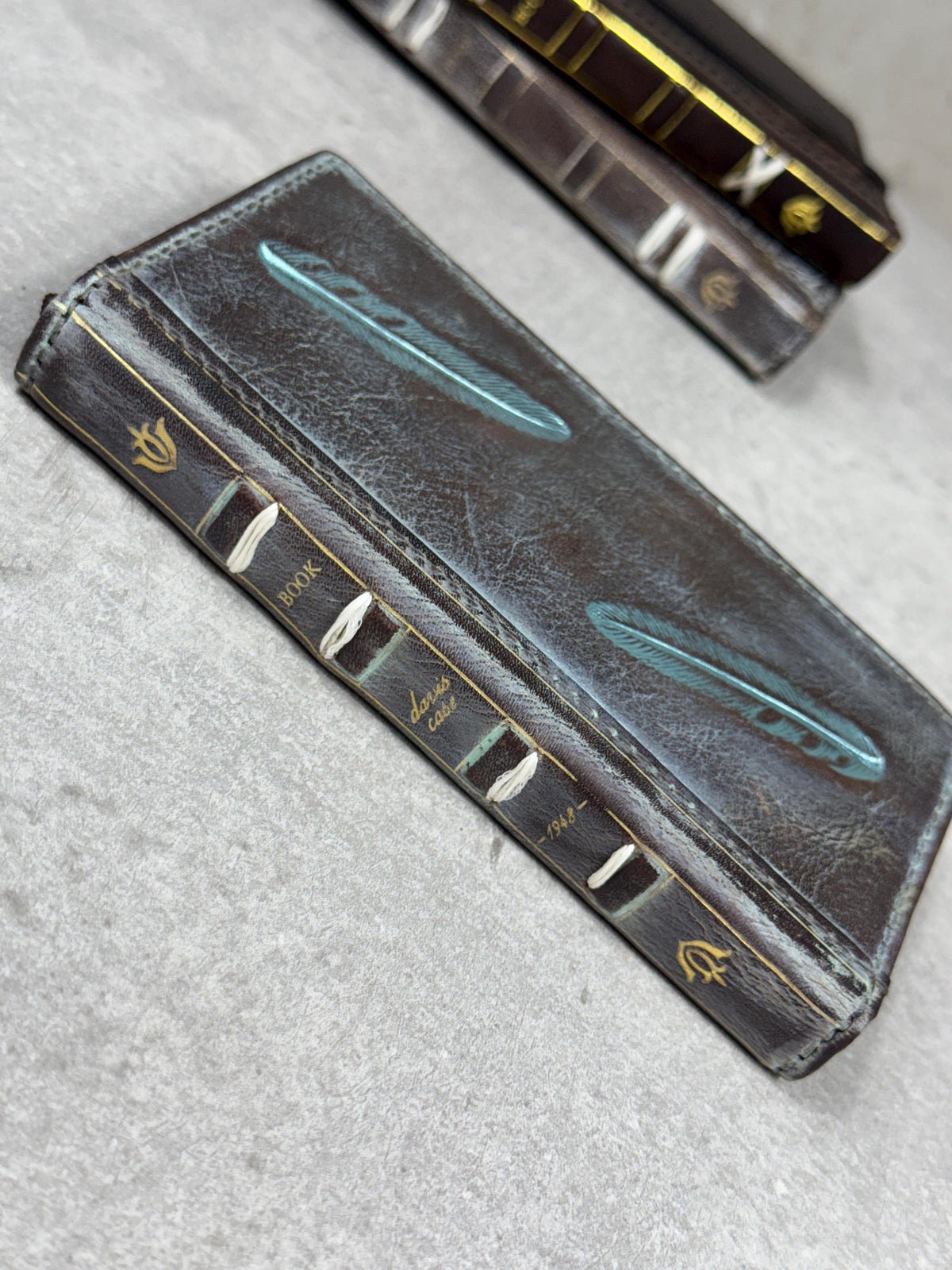 Vintage Leather iPhone Wallet Case: Book Style, Credit Card Slots