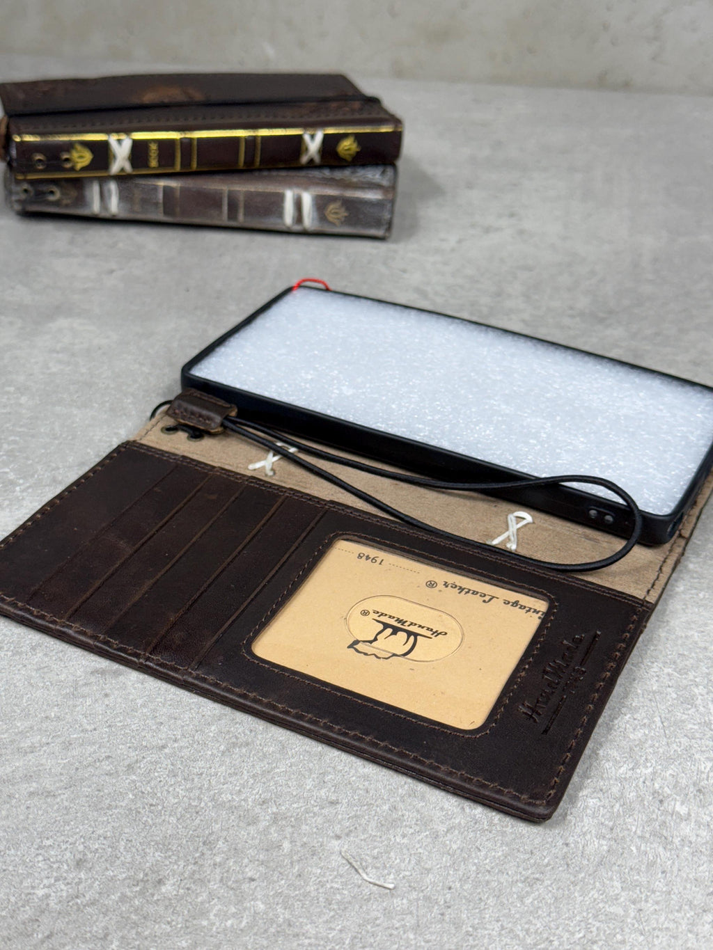 Vintage Leather Wallet Case for Google Pixel: Book Art Design