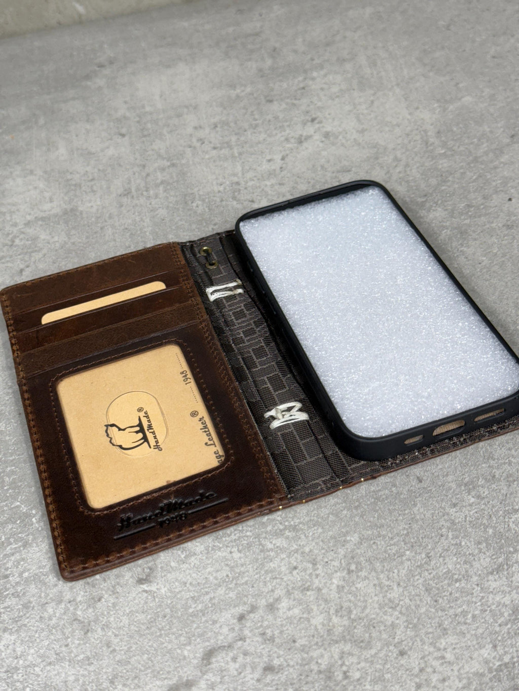 Vintage Book Style Leather iPhone Wallet Case
