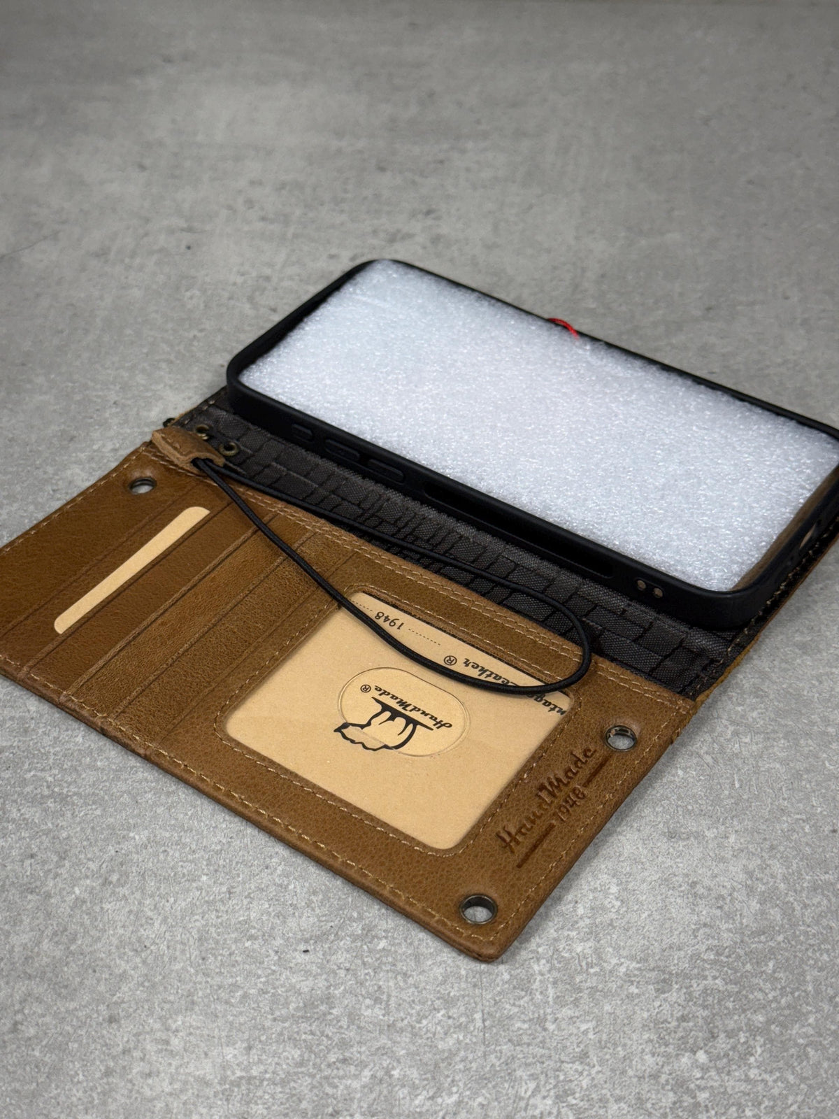 Vintage Leather iPhone Wallet Case: Book Style, Card Slots