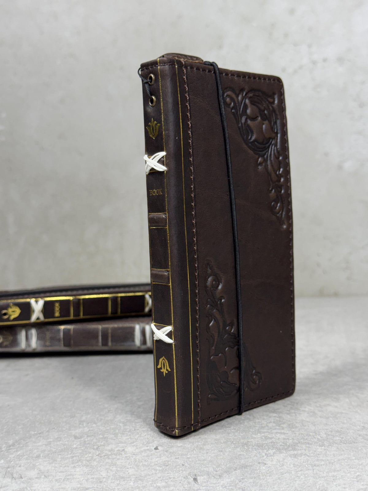 Vintage Leather iPhone Wallet Case: Book Style, Credit Card Slots